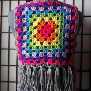 Rainbow Fringe Vest- S/M
